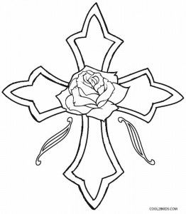 Printable rose coloring pages for kids rose coloring pages coloring pages cross coloring page