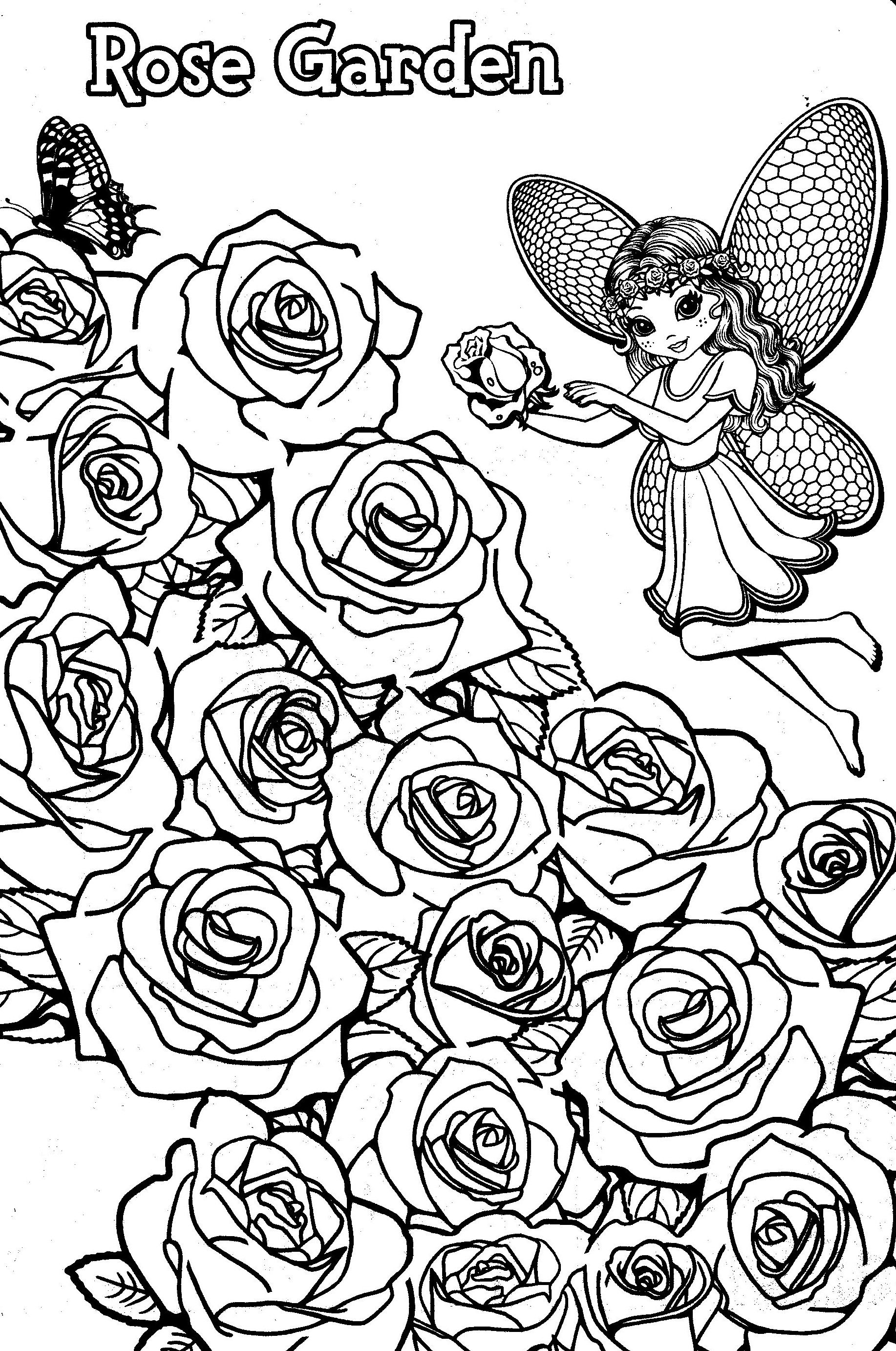 Lisa frank coloring pages rose garden fairy lisa frank coloring books coloring book pages garden coloring pages