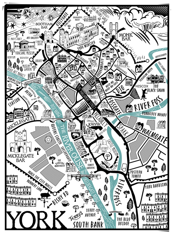 An interactive map of york city of york map