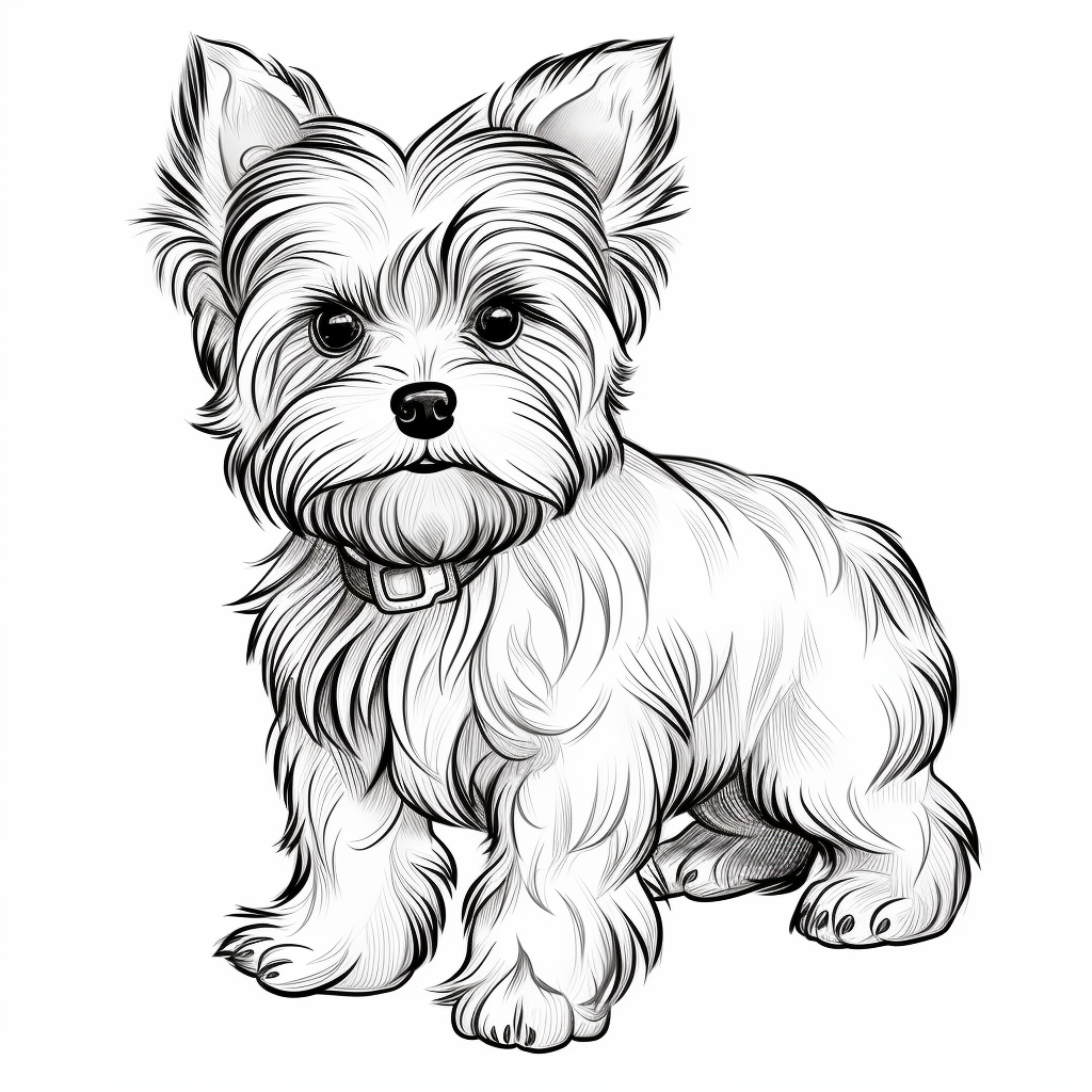 Yorkie coloring page