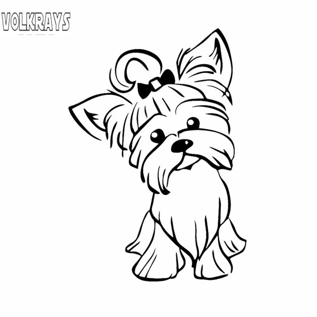 Volkrays lovely car sticker yorkshire terrier pup doggy yorkie cute fun dog reflective vinyl decal black