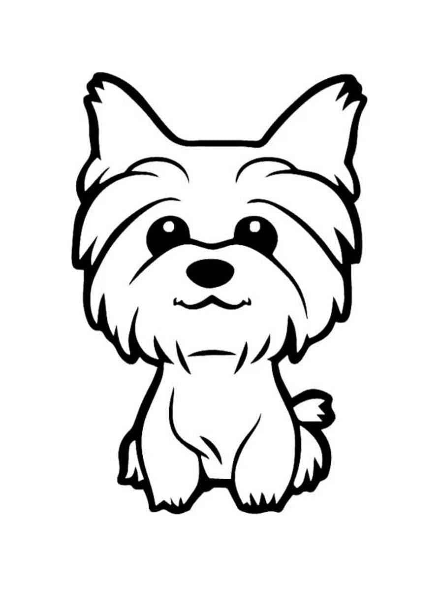 Little yorkie coloring page