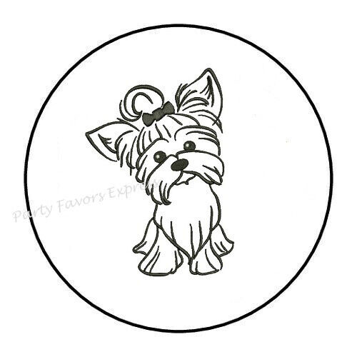 Yorkshire terrier yorkie dog envelope seals labels stickers party favors