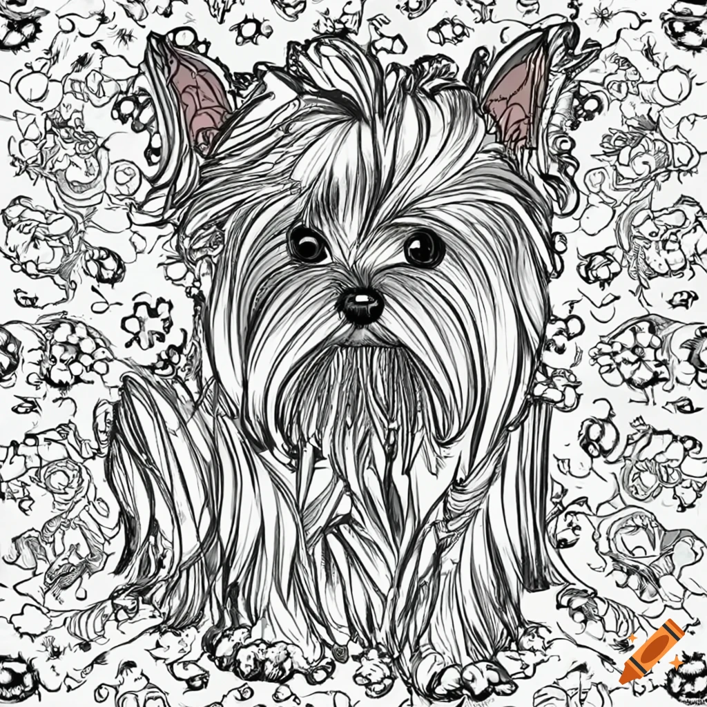 Yorkshire terrier for coloring book be sure to include its full body dog treats background on