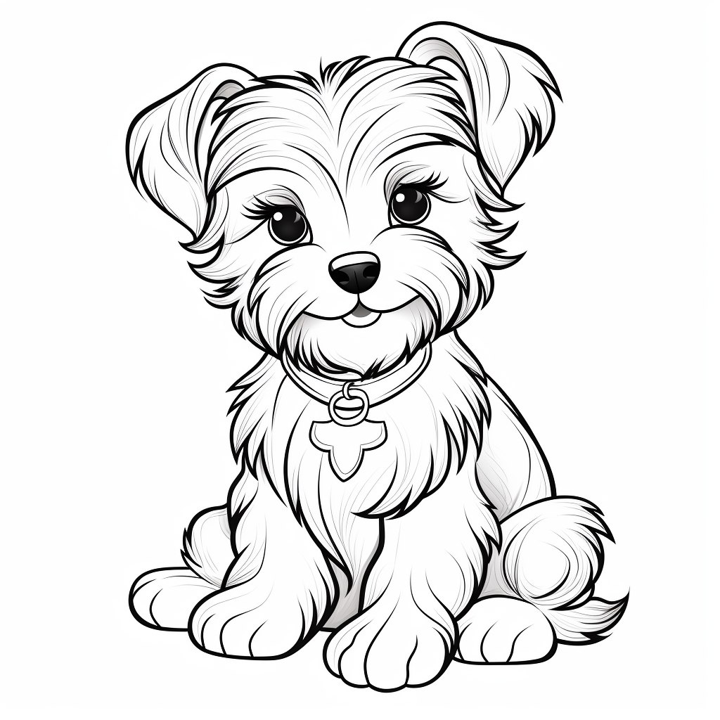 Yorkie coloring page