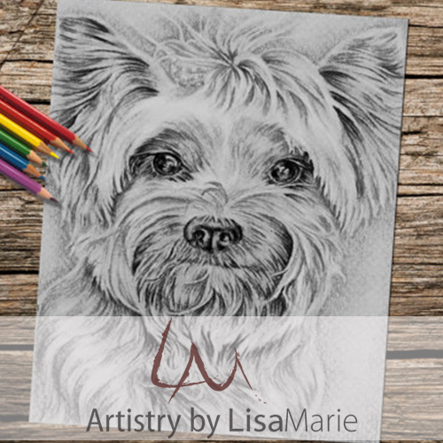 Yorkie coloring book page â artistry by lisa marie