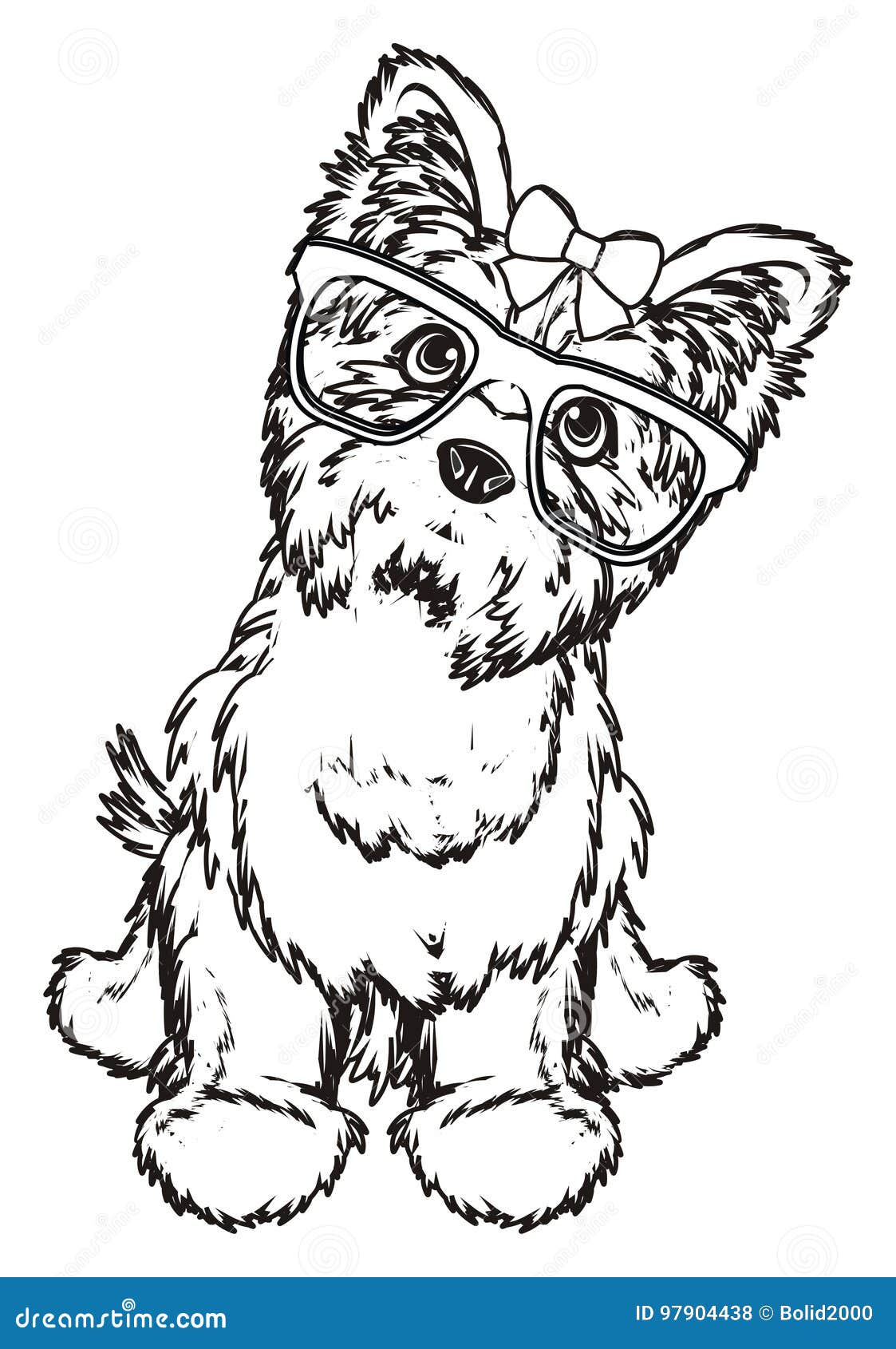 Not colored yorkie stock illustration illustration of coloring