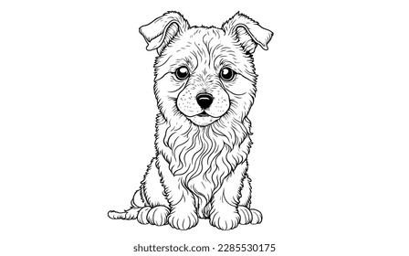 Cute yorkie coloring page adults stock vector royalty free