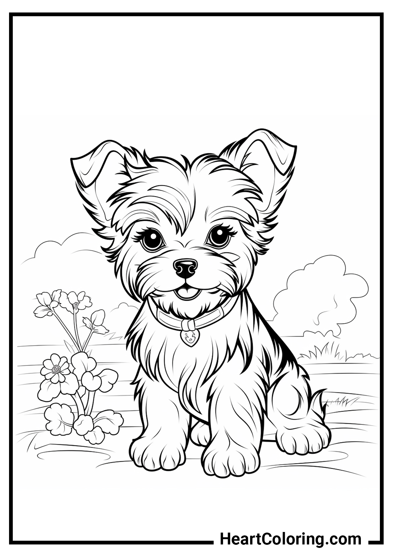 Dogs and puppies coloring pages for children free pdf