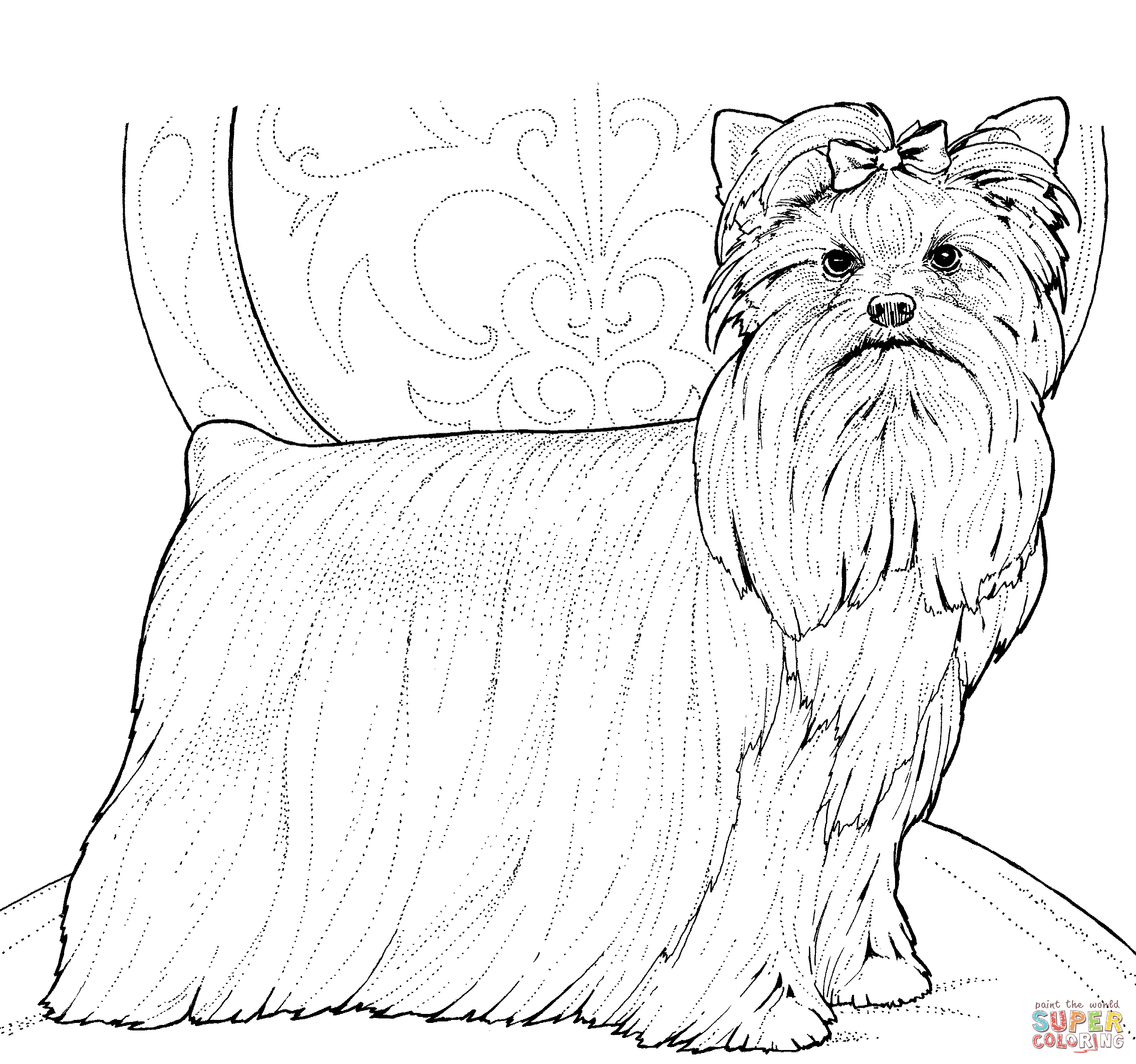 Yorkshire terrier or yorkie coloring page free printable coloring pages