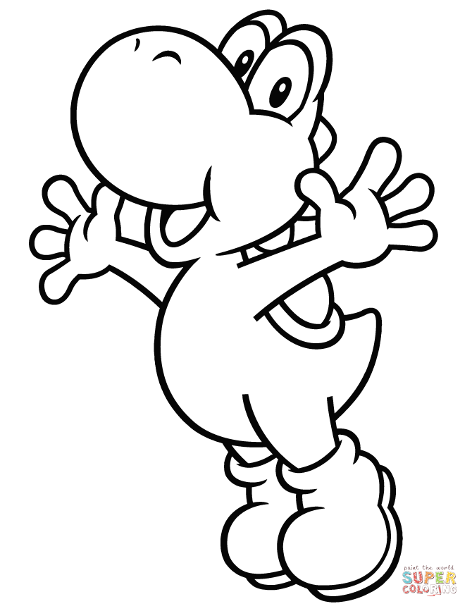 Yoshi coloring page free printable coloring pages