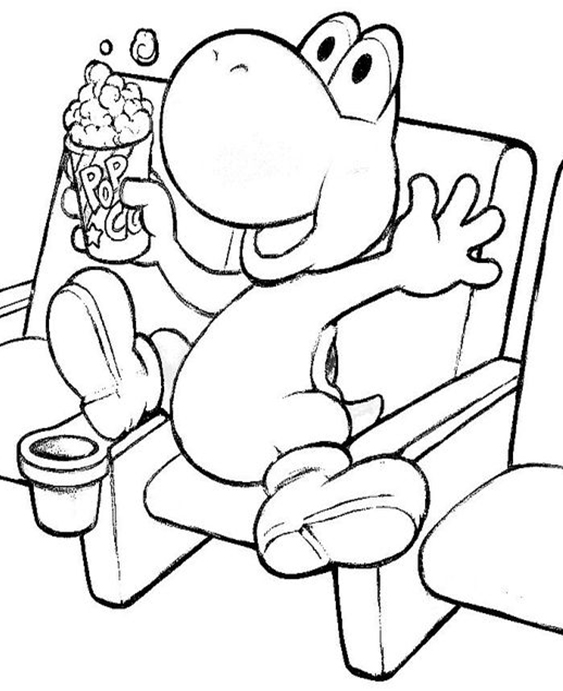 Free easy to print yoshi coloring pages