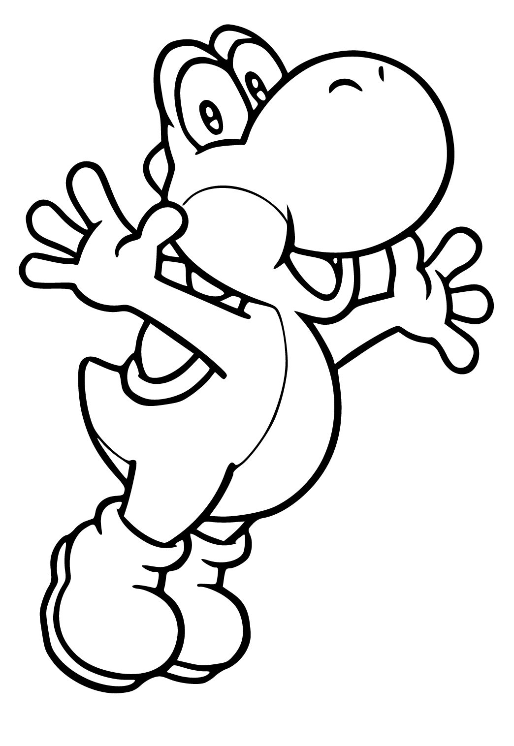 Free printable yoshi jump coloring page for adults and kids