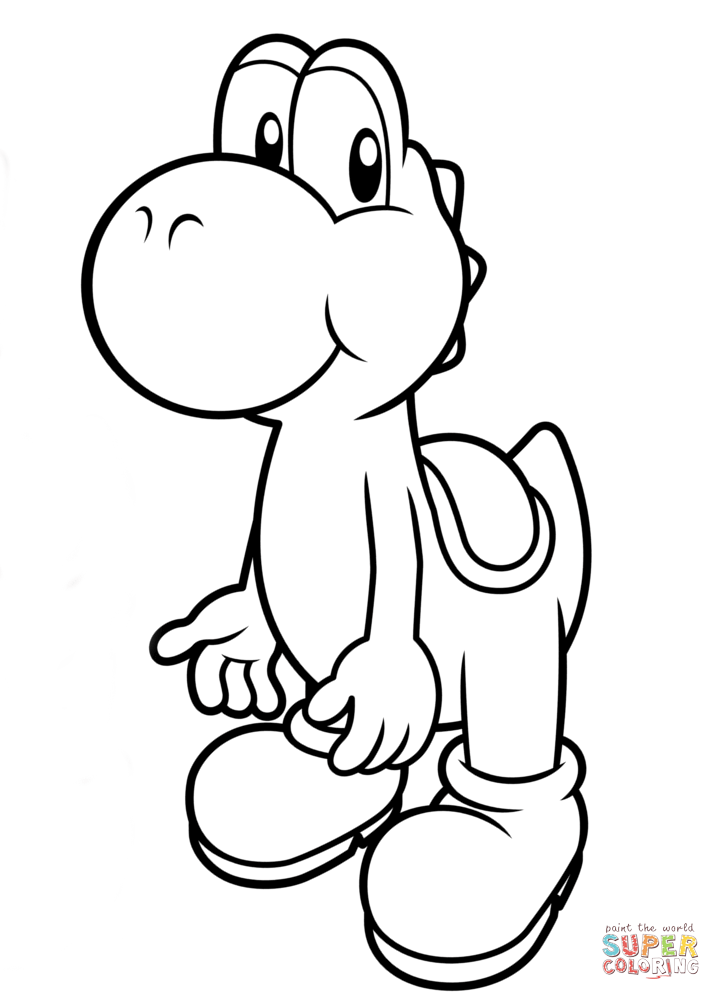 Cute yoshi coloring page free printable coloring pages