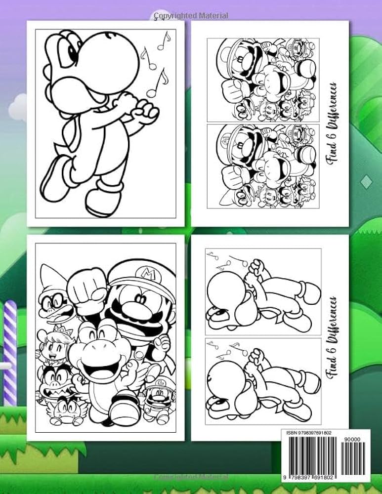 Yoshi activity book new edition coloring and find the differences ovidio alvim books