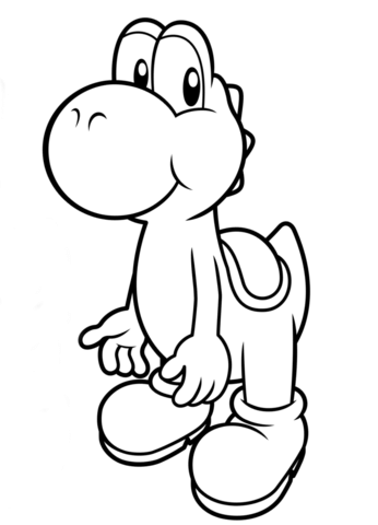 Cute yoshi coloring page free printable coloring pages