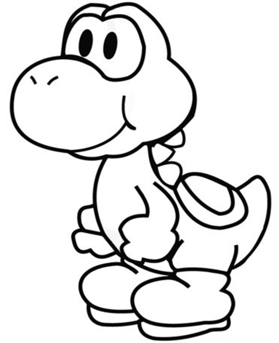 Free easy to print yoshi coloring pages