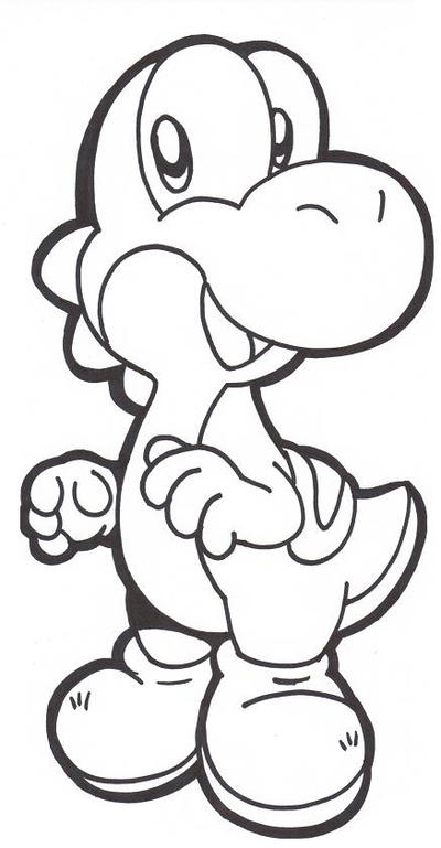 Yoshi lineart by nintendrawer on