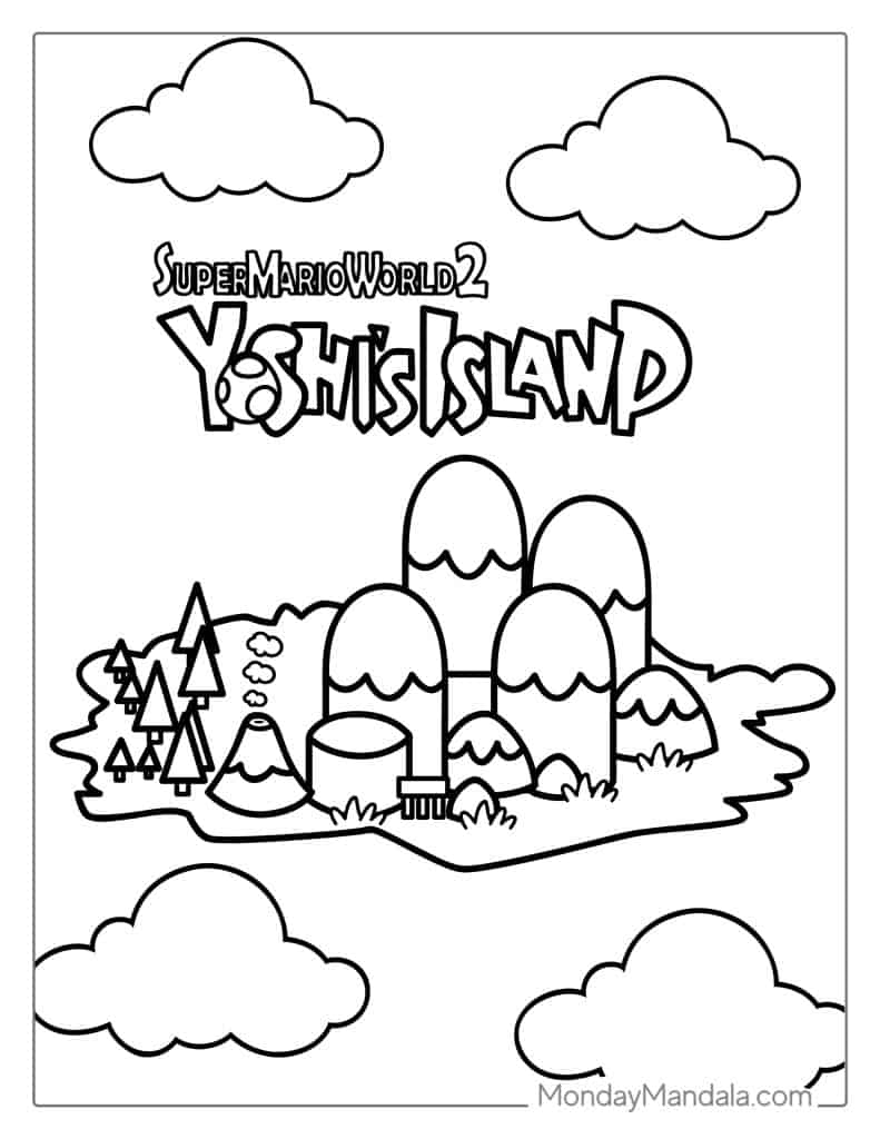 Yoshi coloring pages free pdf printables