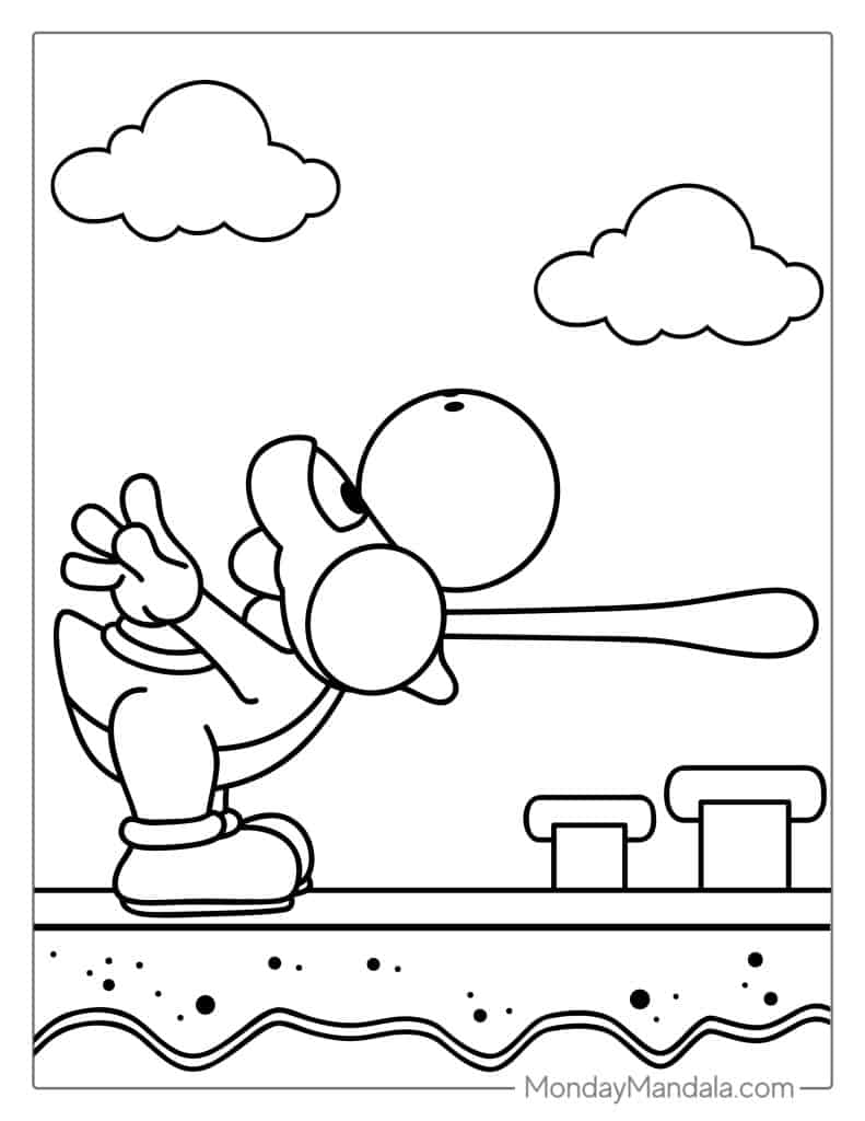 Yoshi coloring pages free pdf printables