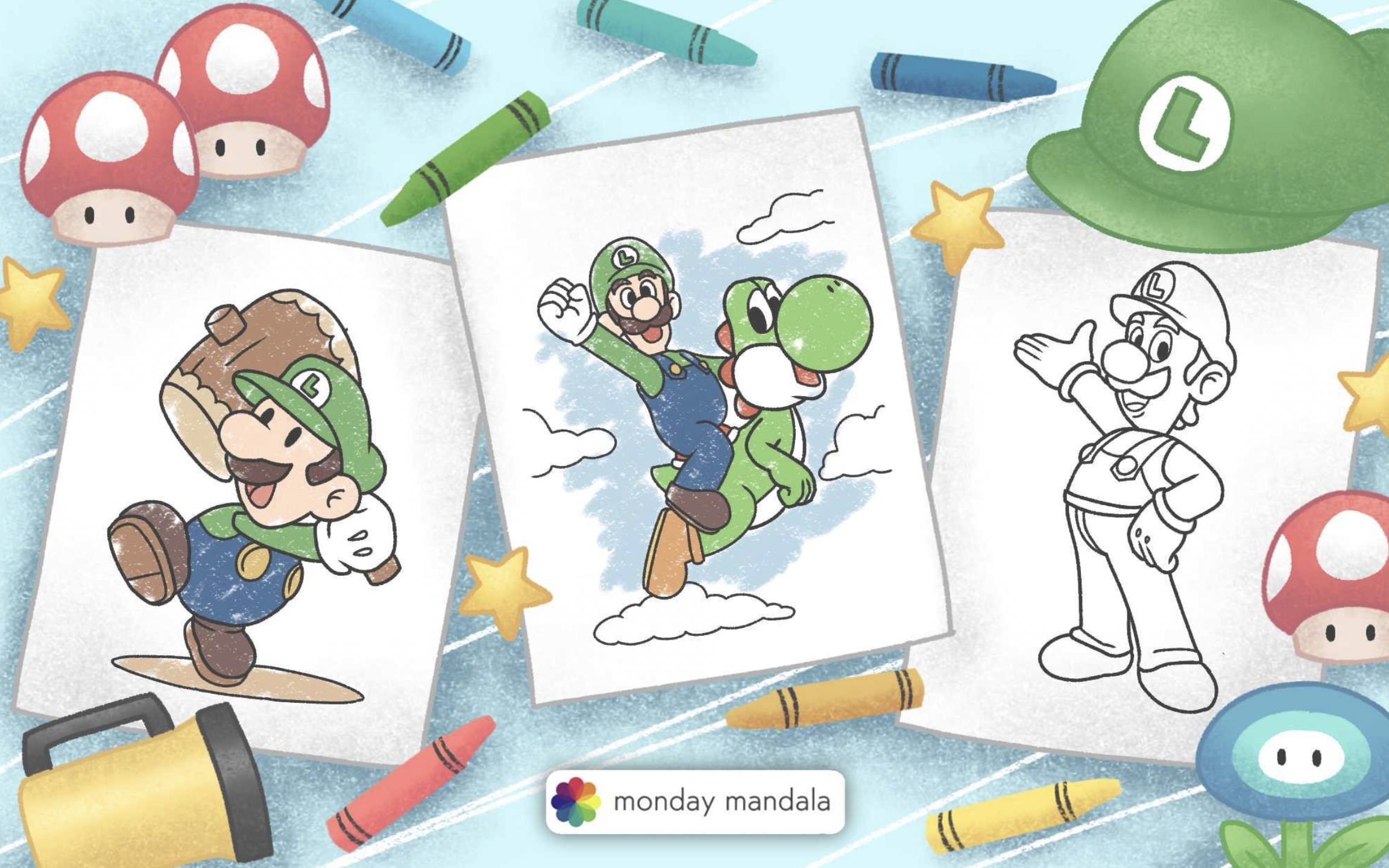 Yoshi coloring pages free pdf printables