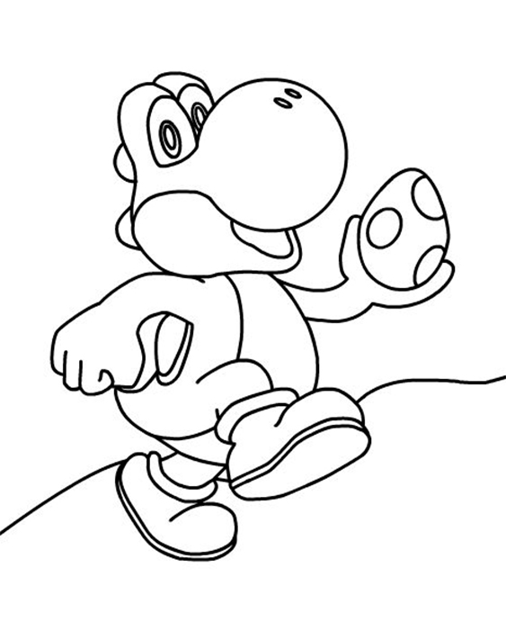 Free easy to print yoshi coloring pages