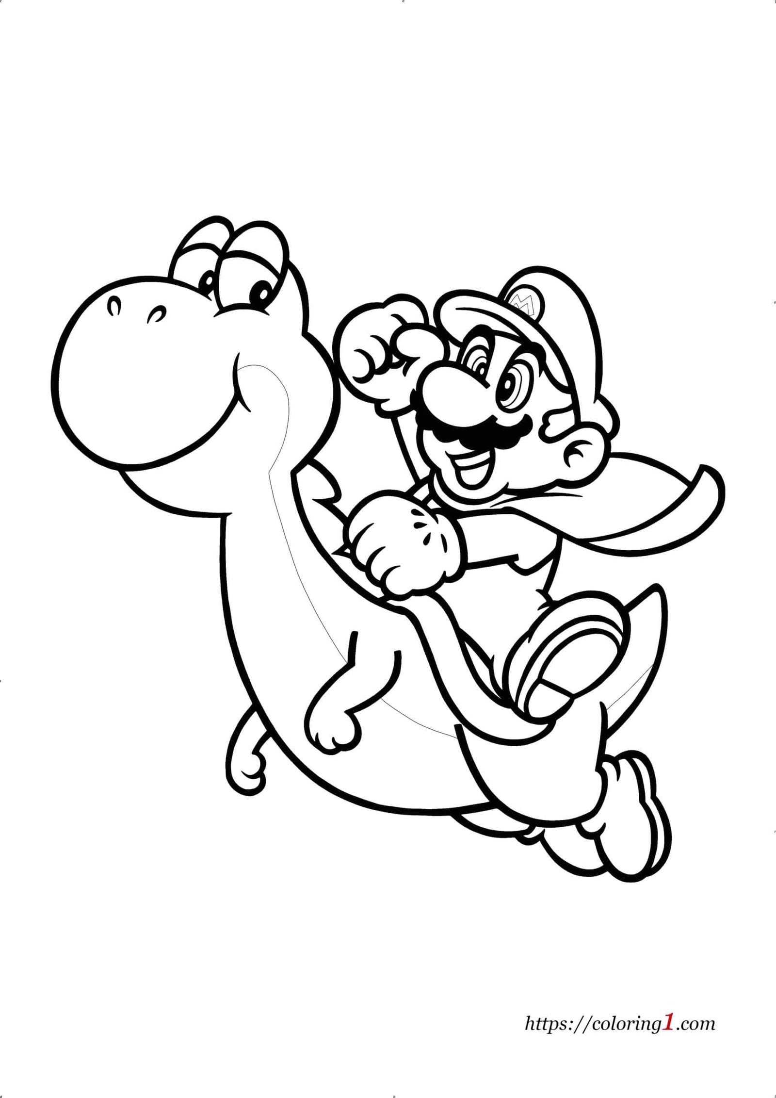 Mario and yoshi coloring pages