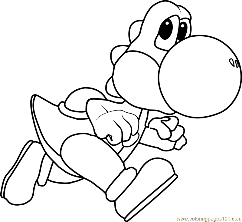 Yoshi coloring page for kids