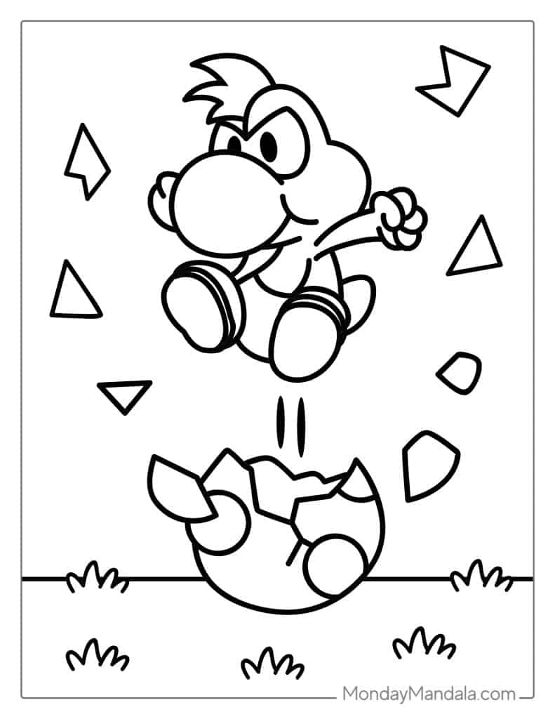 Yoshi coloring pages free pdf printables