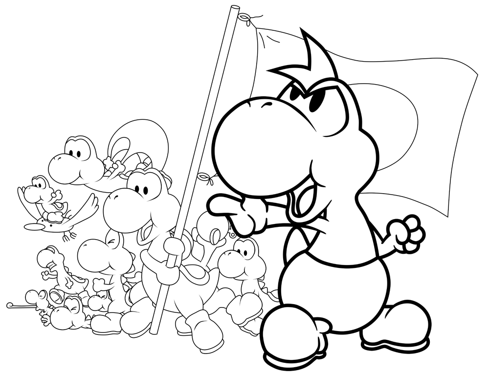 Free printable yoshi coloring pages for kids