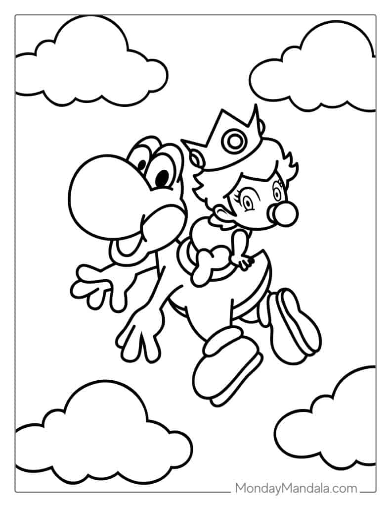 Yoshi coloring pages free pdf printables