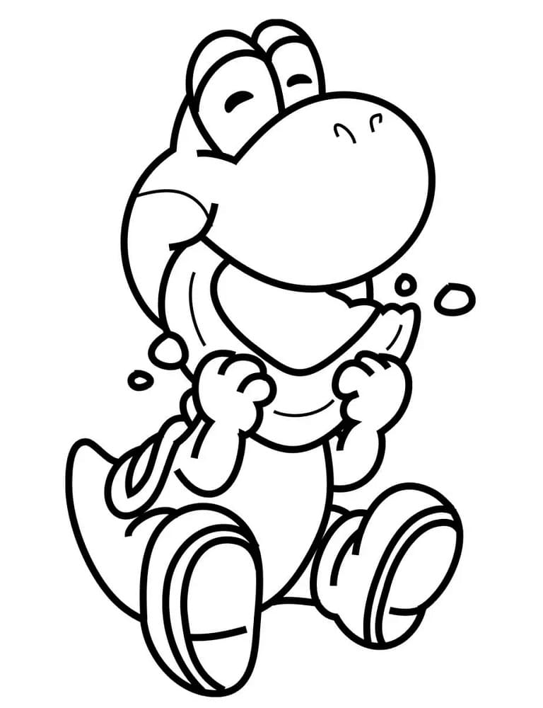 Yoshi eating coloring page