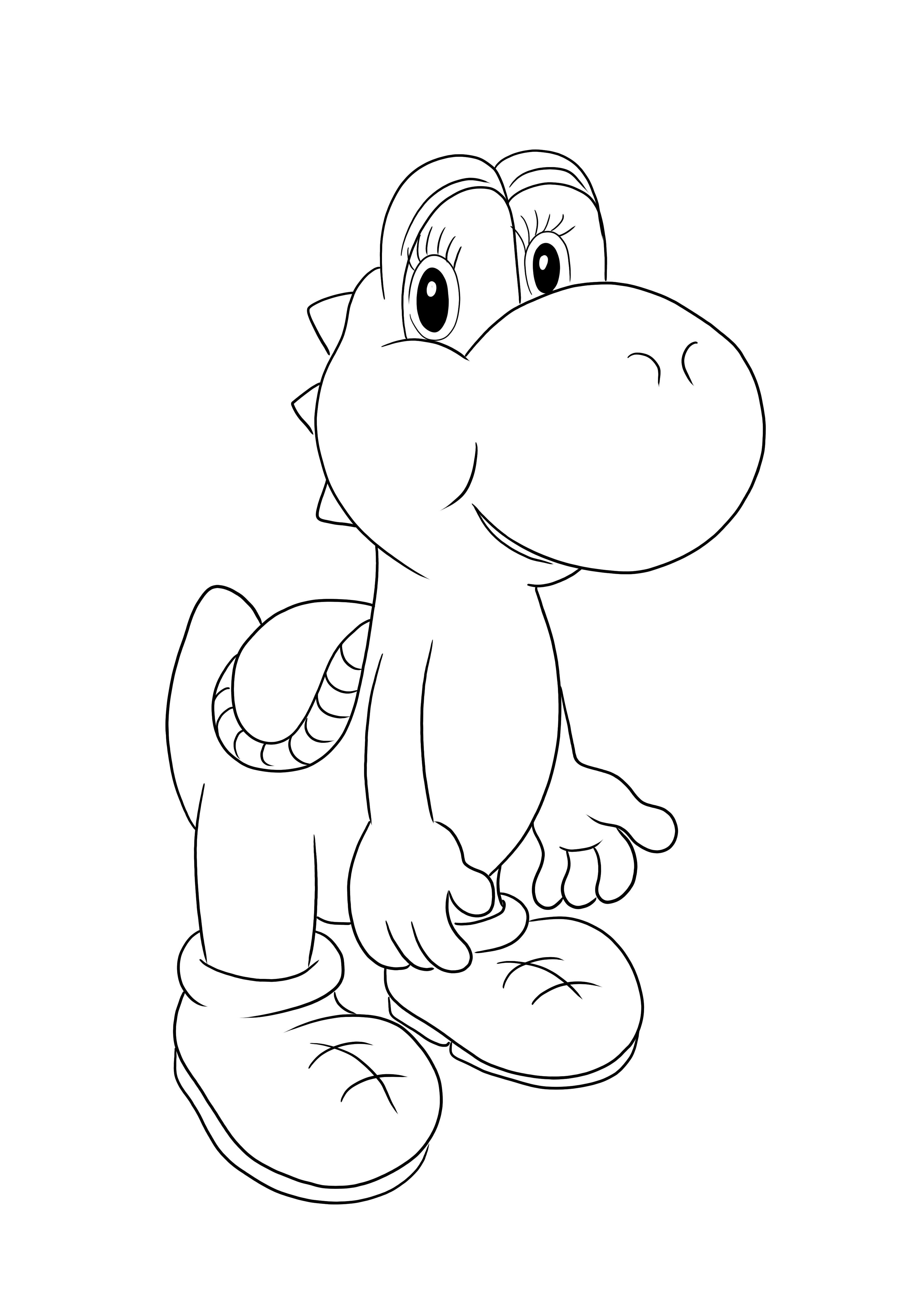 Cute yoshi from the super mar game for free printing and fun coloring