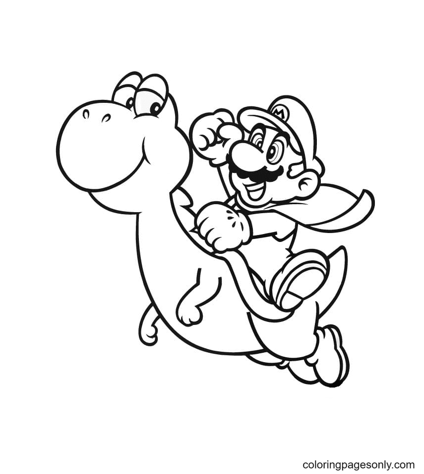 Yoshi coloring pages printable for free download