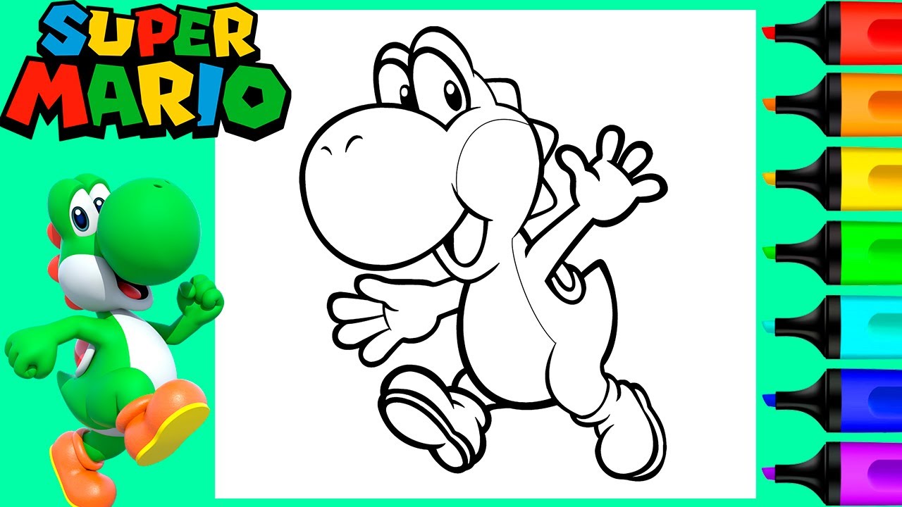 Coloring yoshi super mario bros art and coloring fun