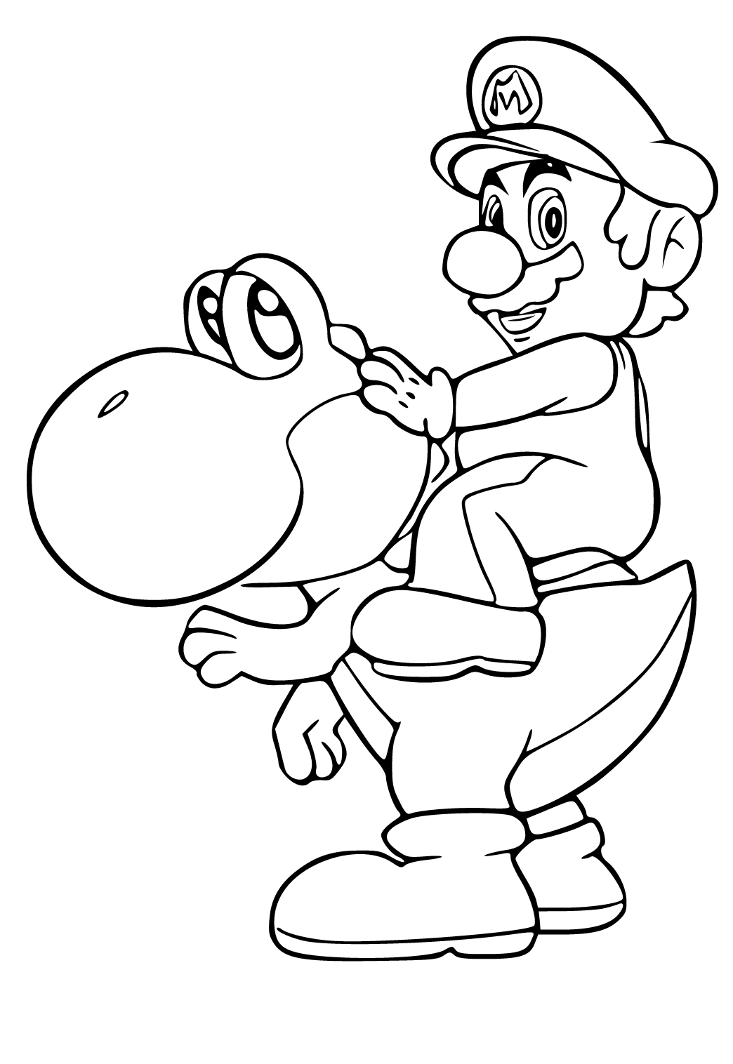 Free printable super mario yoshi coloring page sheet and picture for adults and kids girls and boys