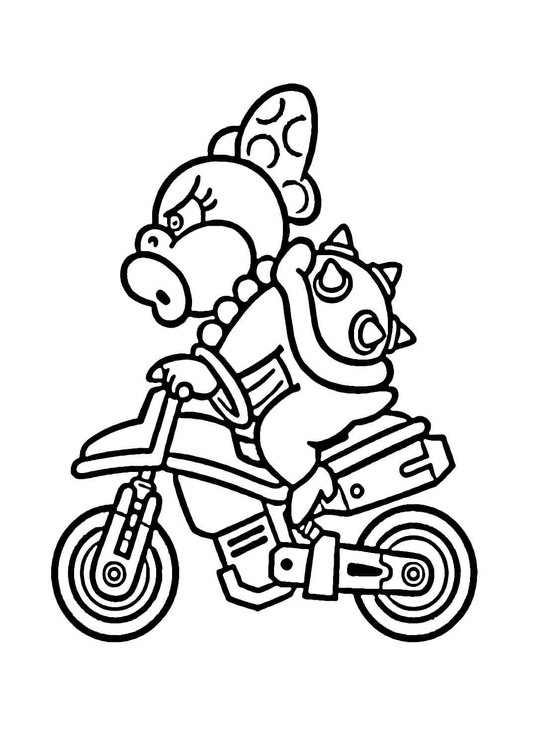 Mario kart wendy coloring page