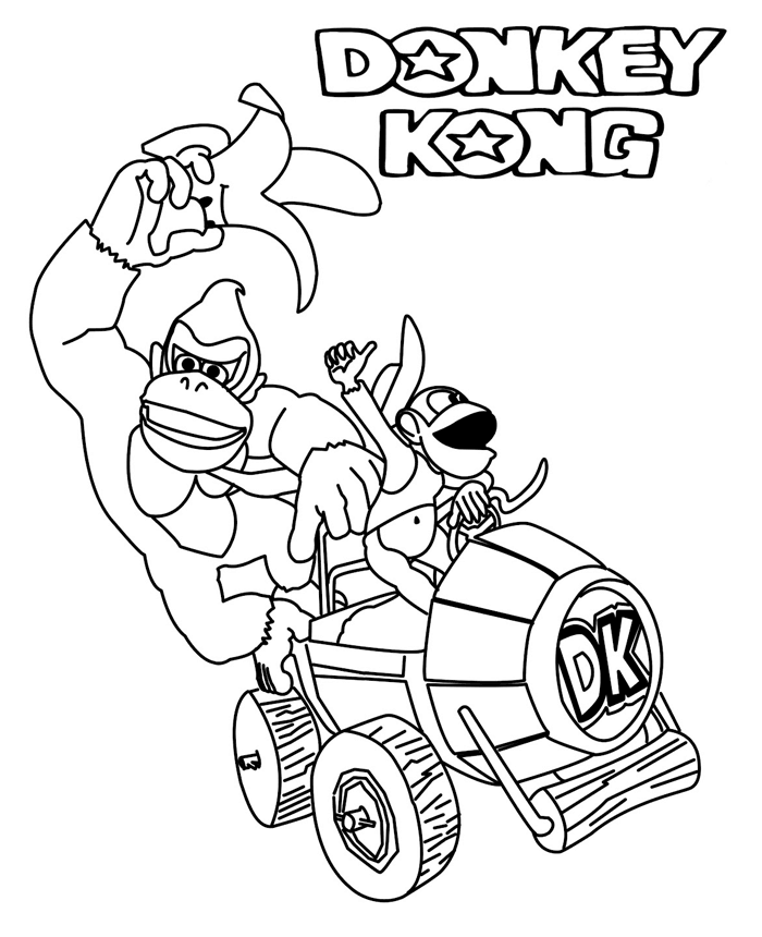 Mario kart coloring pages