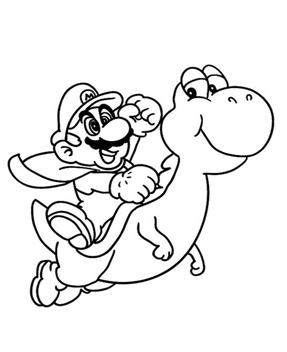 Free easy to print yoshi coloring pages