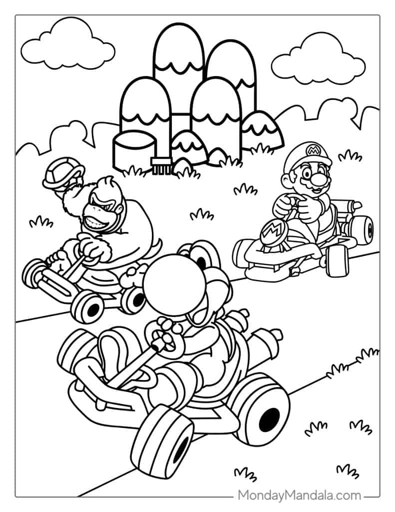 Yoshi coloring pages free pdf printables