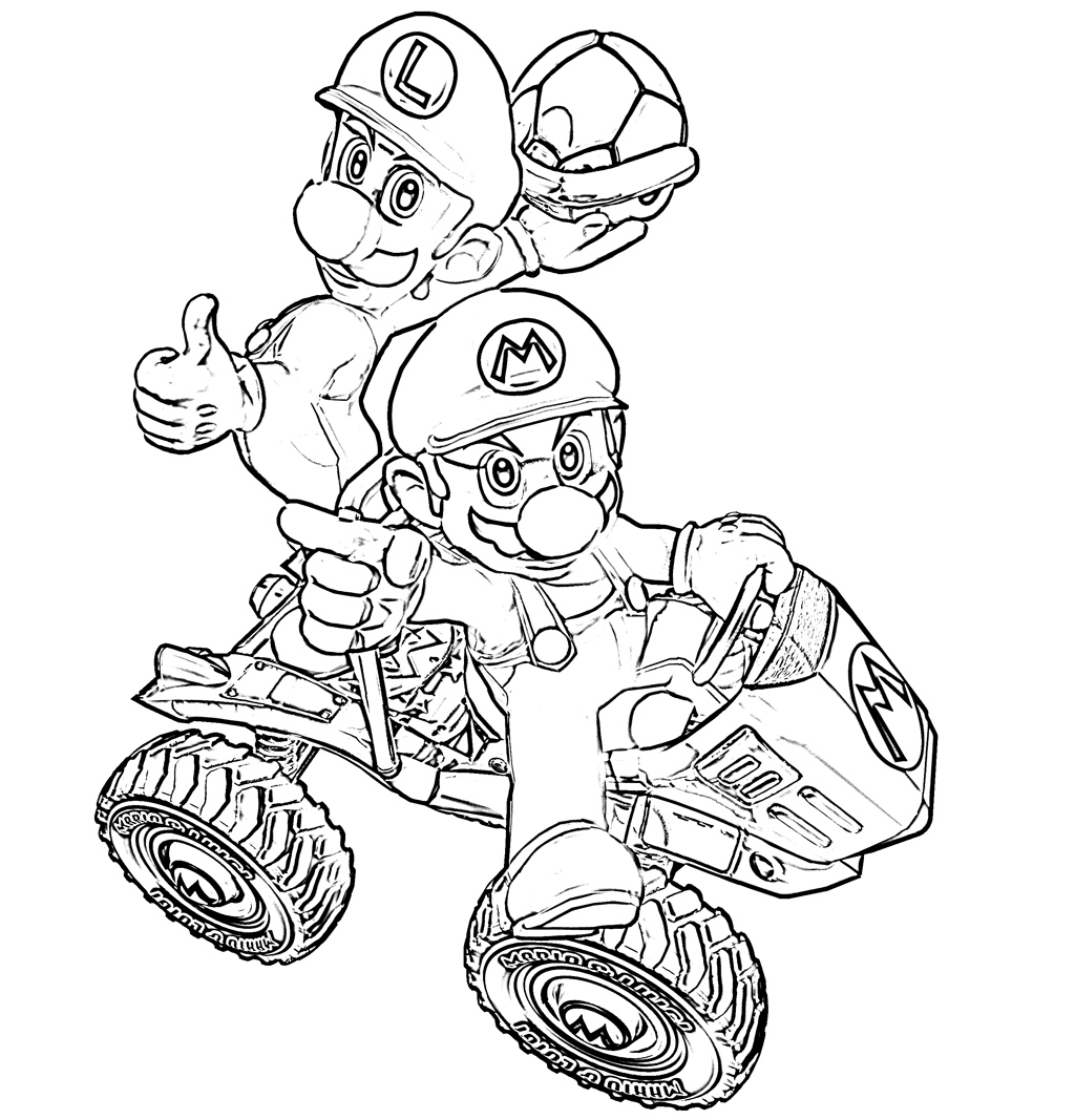 Mario kart coloring pages