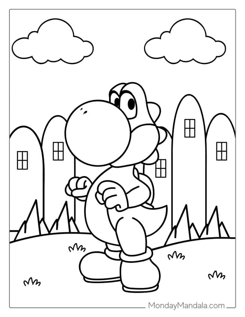 Yoshi coloring pages free pdf printables