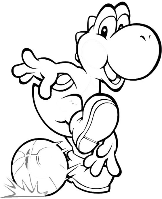 Free easy to print yoshi coloring pages