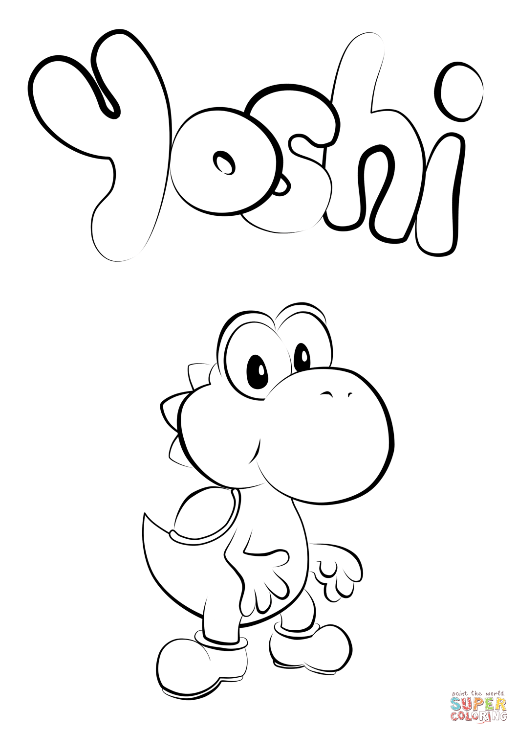 Baby yoshi coloring page free printable coloring pages