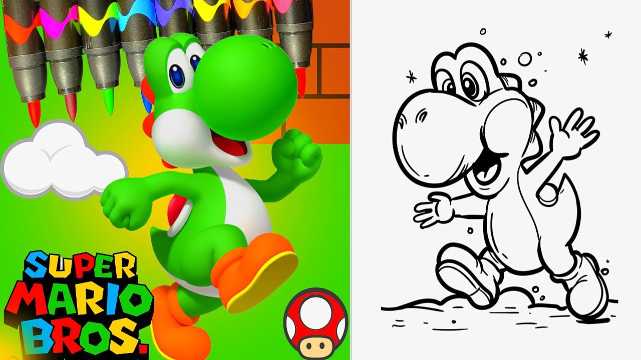 Coloring yoshi super mario bros coloring pages ð