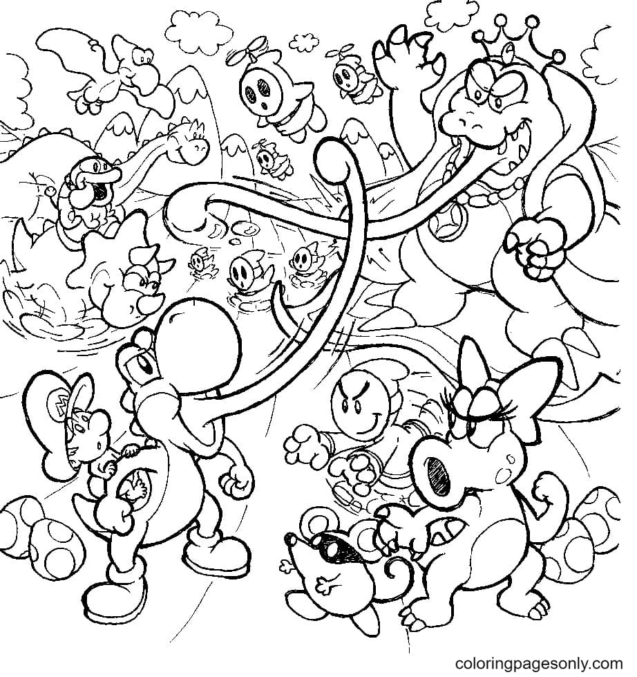 Yoshi coloring pages printable for free download