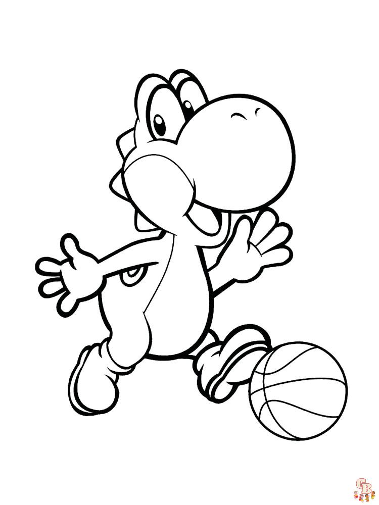 Yoshi coloring pages free and printable for kids