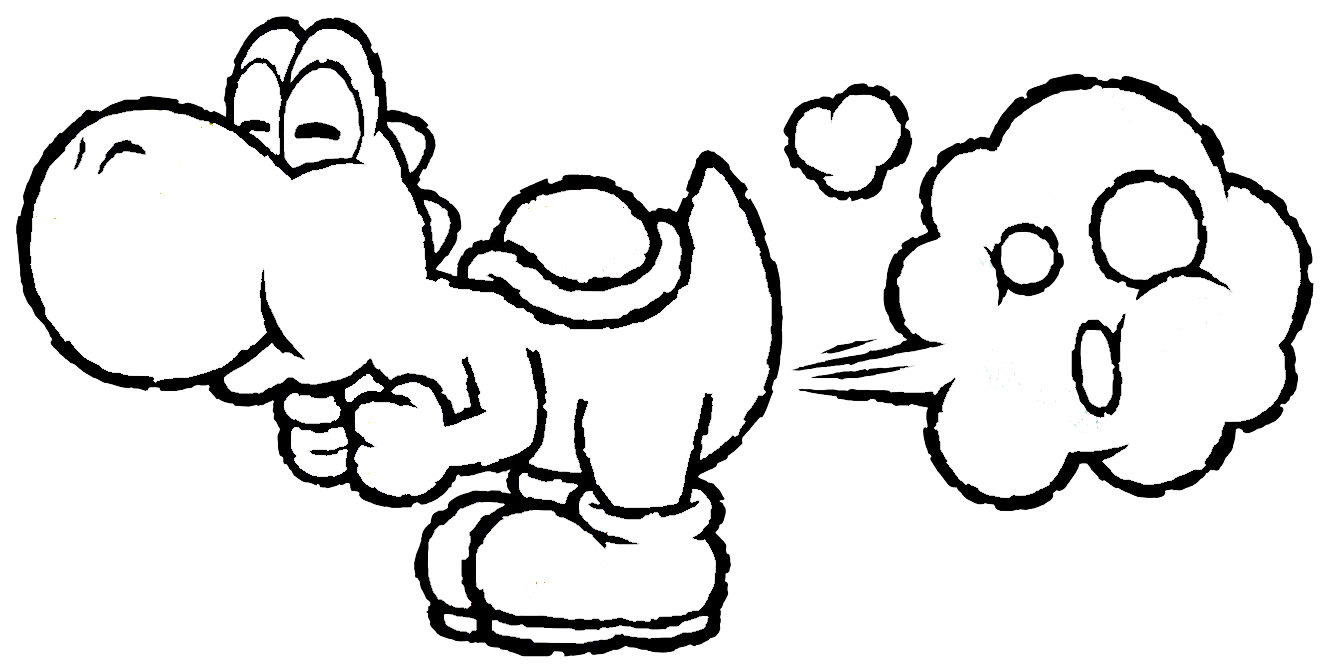 Free printable yoshi coloring pages for kids