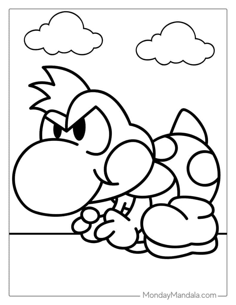 Yoshi coloring pages free pdf printables