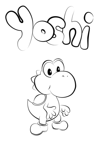 Baby yoshi coloring page free printable coloring pages